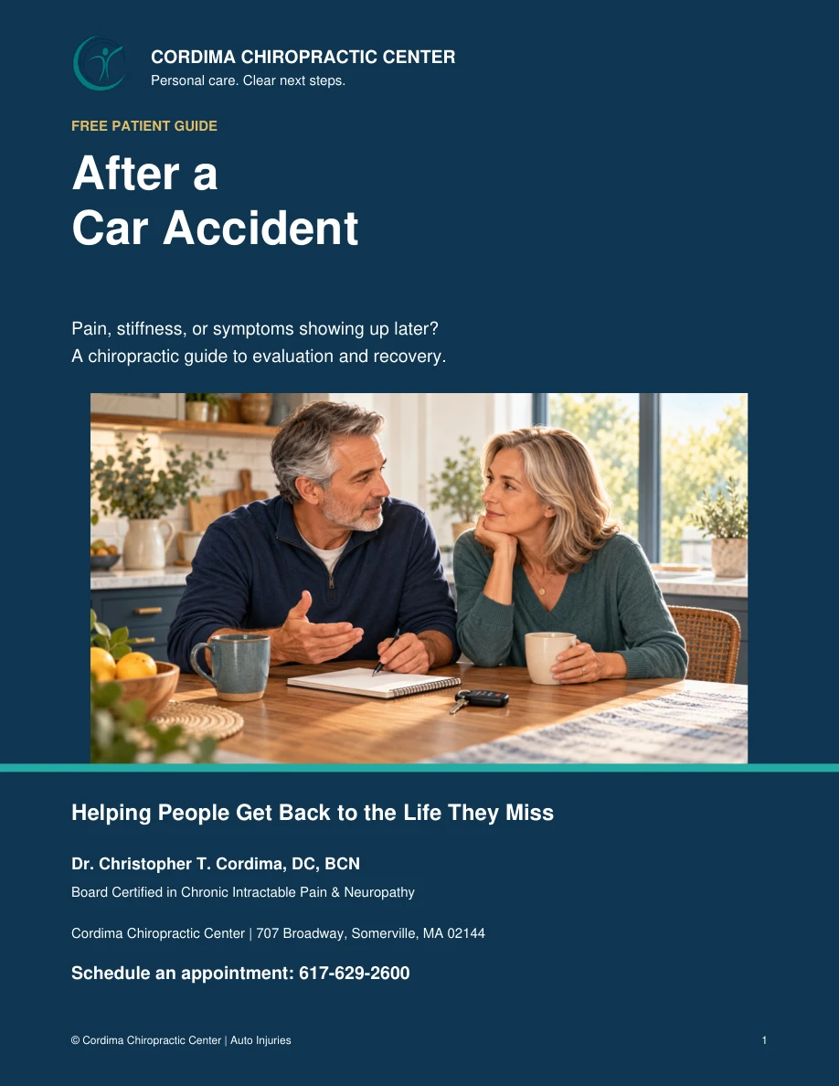 After a Car Accident patient guide by Dr. Christopher Cordima